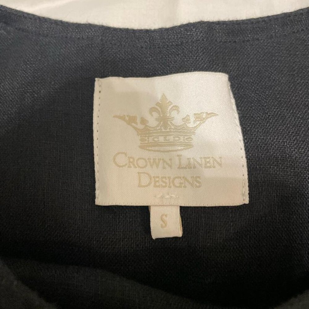100% Linen Black Blouse - Picture 5 of 7